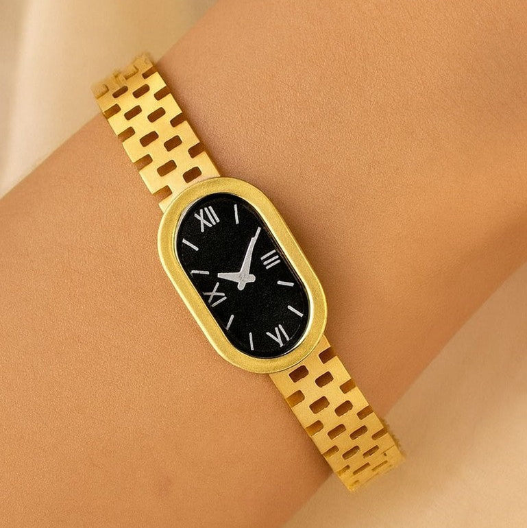 Dummy Oval Shaped Watch - Stainless Steel