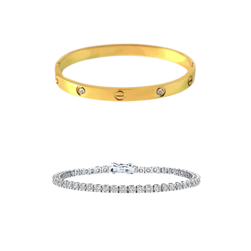 2 Bracelets (Cartier + Tennis)