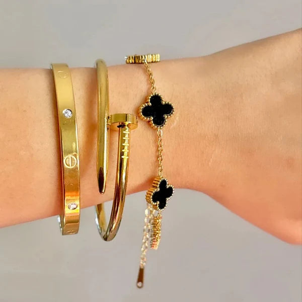 3 Bracelets (Cartier + Screw Nail + Black Clover)