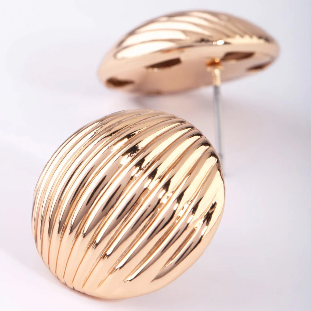 Shell Cover Lines Earrings - Stainless Steel
