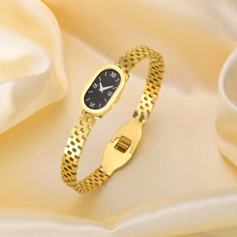 Dummy Oval Shaped Watch - Stainless Steel