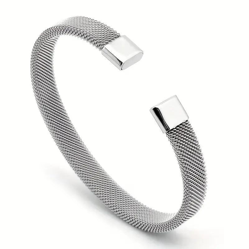 Mesh Cuff Bracelet - Stainless Steel