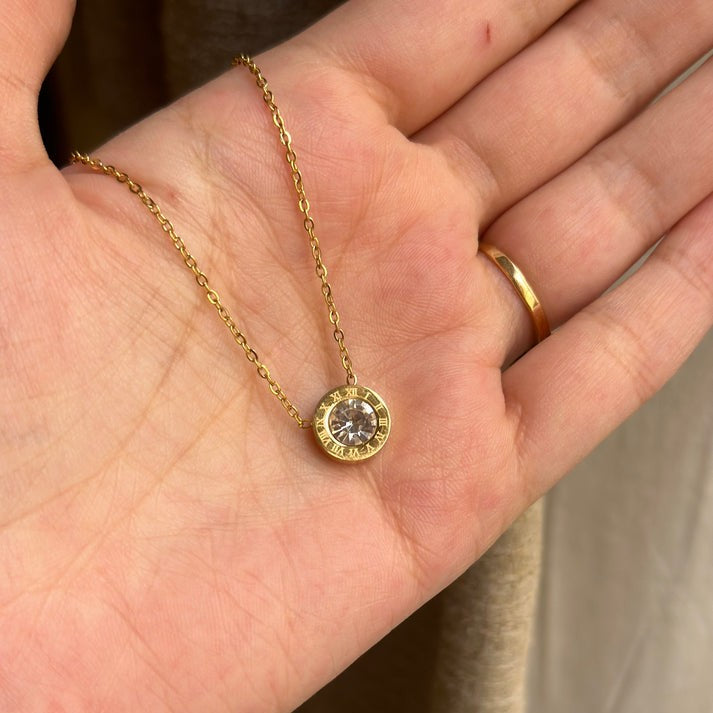 Roman Stone Necklace - Stainless Steel