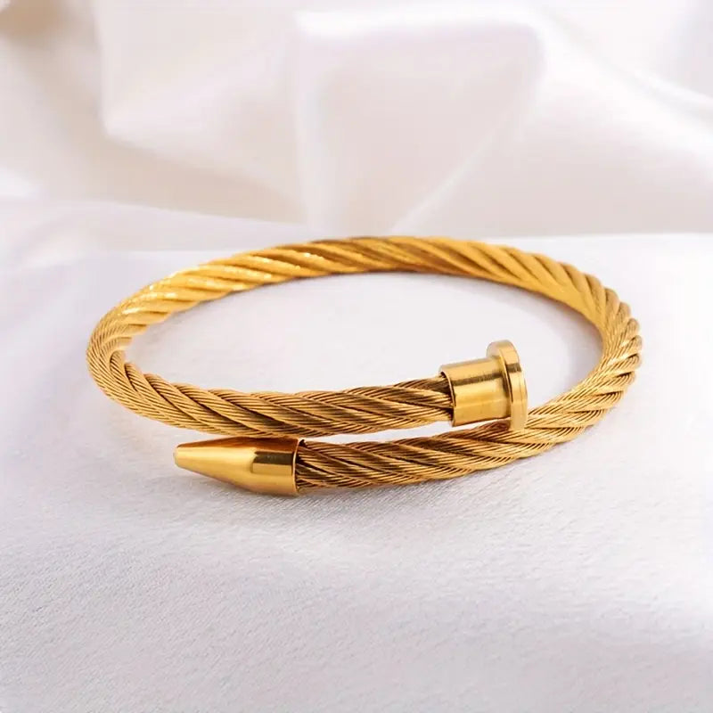 Threaded Nail Bracelet - Stainless Steel