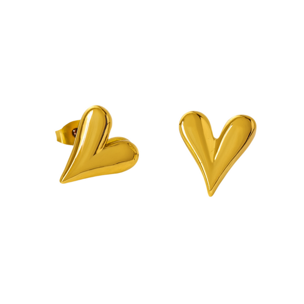 Aurum Heart Earrings - Stainless Steel