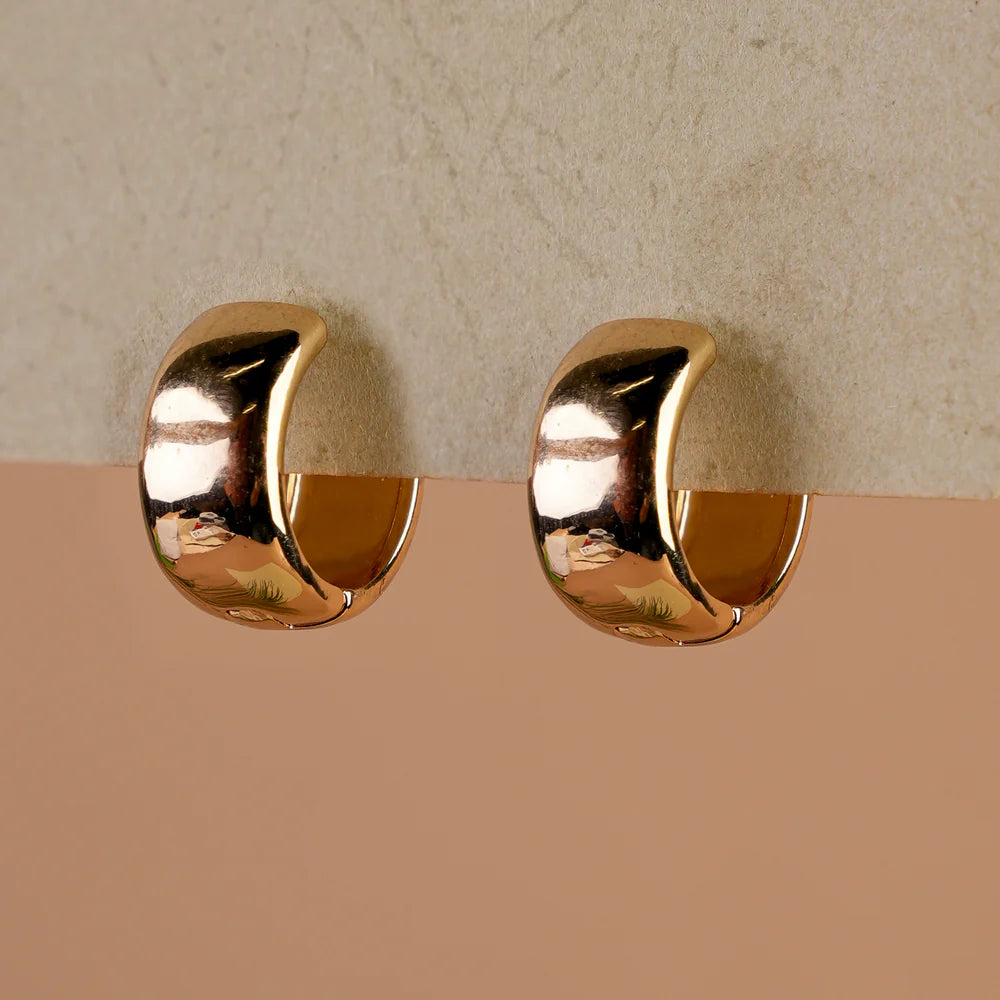 Chunky Gold Hoops Earrings - Stainless Steel