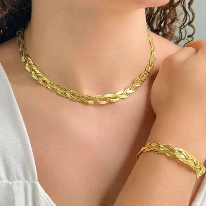Set Triple Chain (Bracelet + Necklace)
