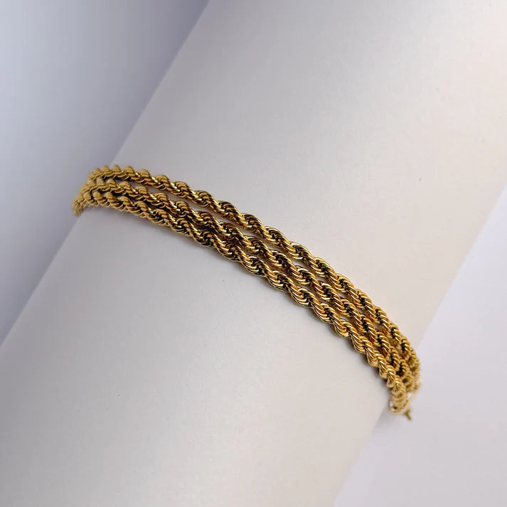 Triple Layer Rope Chain Bracelet - Stainless Steel