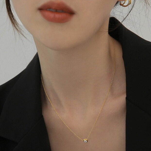 Mini Diamond Necklace - Stainless Steel