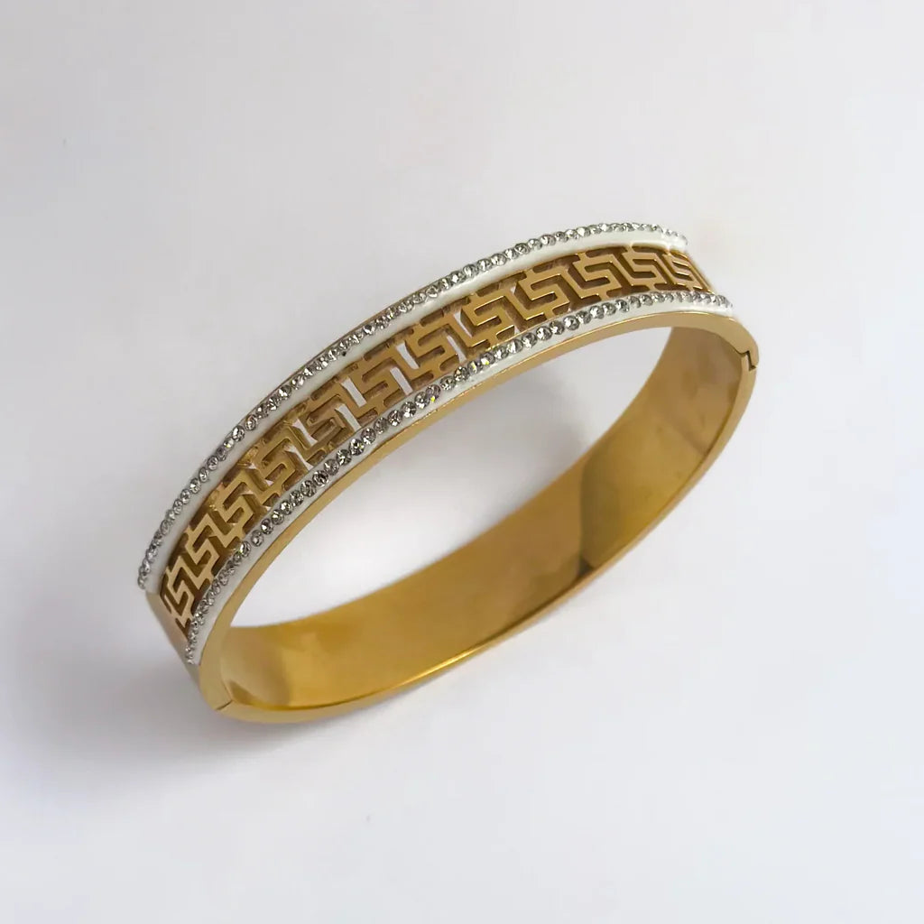 Ancient Greek Key Bracelet - Stainless Steel