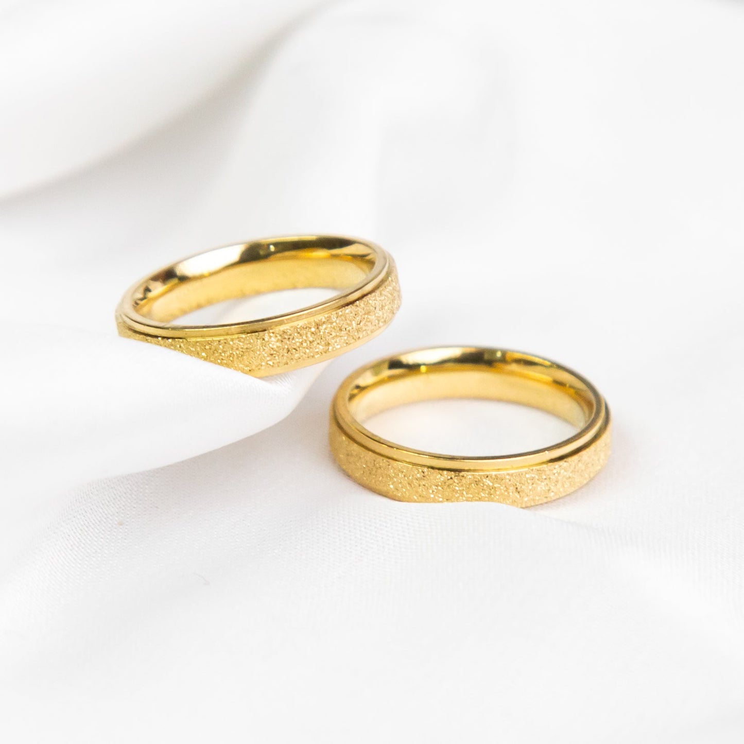 Titanium Steel Frosted Ring - Stainless Steel