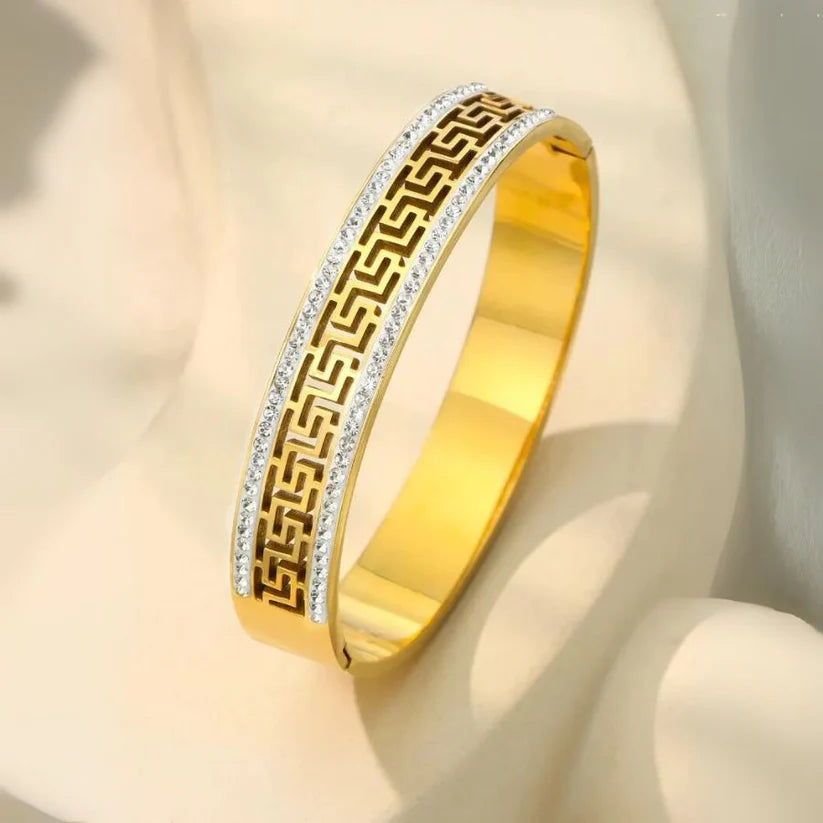 Ancient Greek Key Bracelet - Stainless Steel