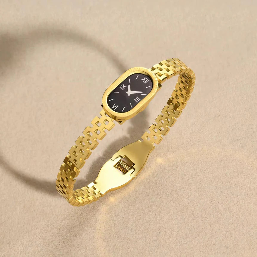 Dummy Oval Shaped Watch - Stainless Steel