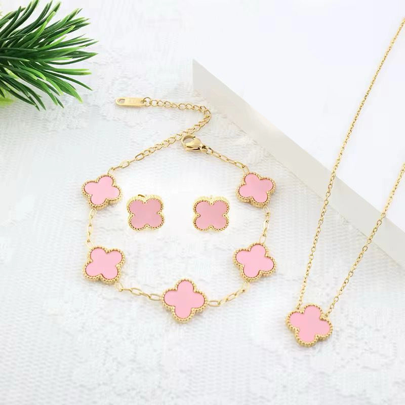 Set Clover (Chain Bracelet + Necklace + Tops)