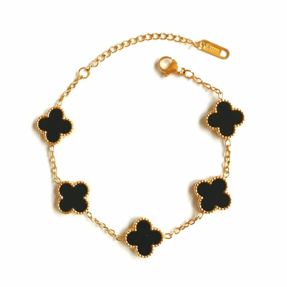 5 Bracelets (White Clover + Golden Clover + Screw Nail + Cartier + Black Clover)