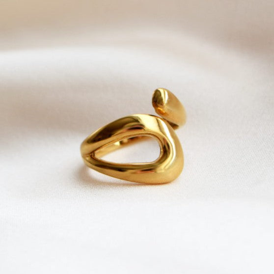 Duo Hollow Solid Ring - Stainless Steel