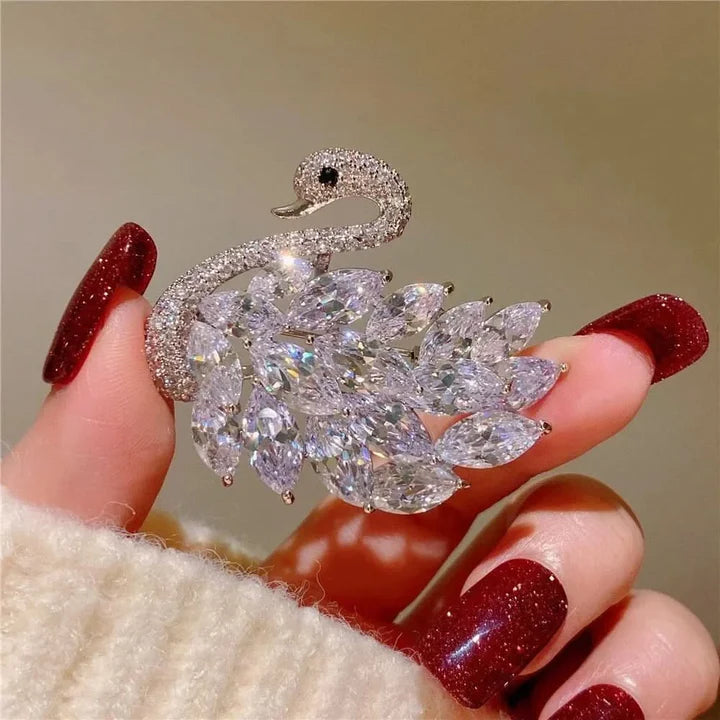 Diamond Swan Ring - Stainless Steel
