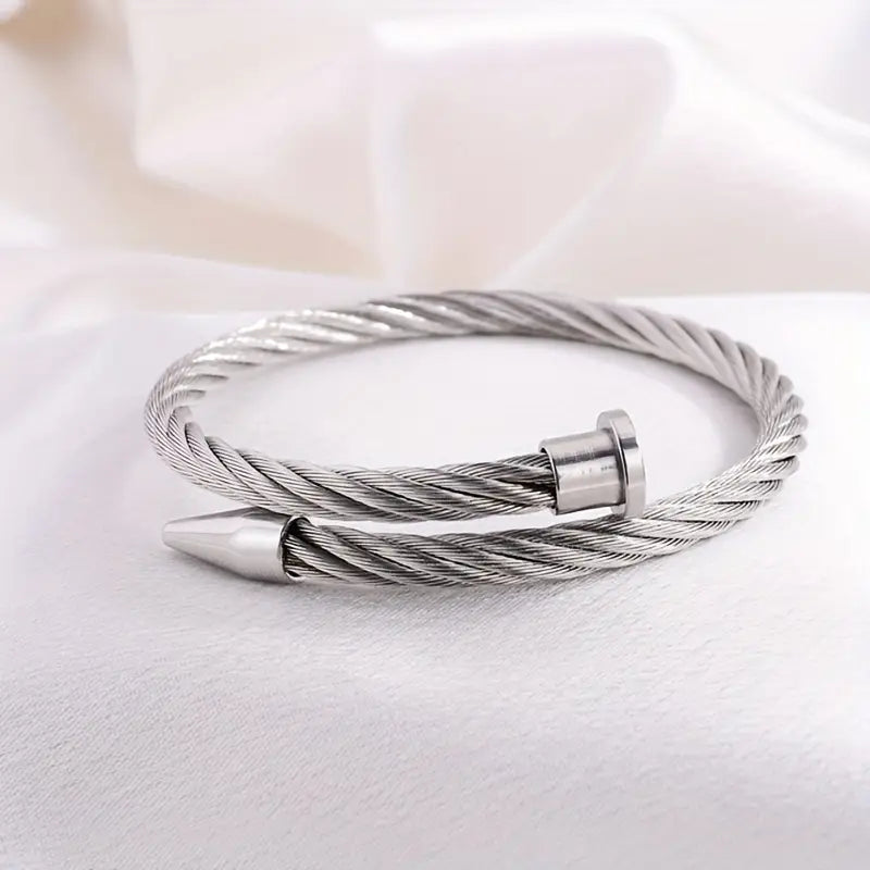 Threaded Nail Bracelet - Stainless Steel