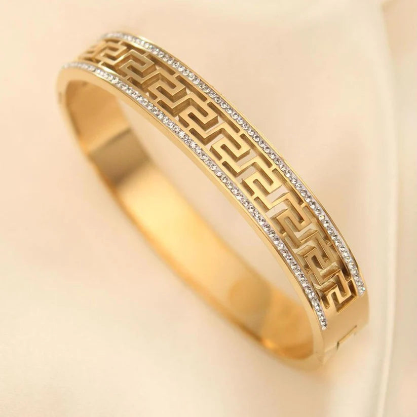 Ancient Greek Key Bracelet - Stainless Steel