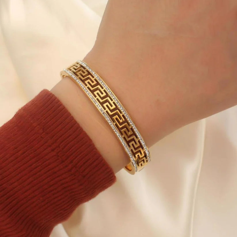 Ancient Greek Key Bracelet - Stainless Steel