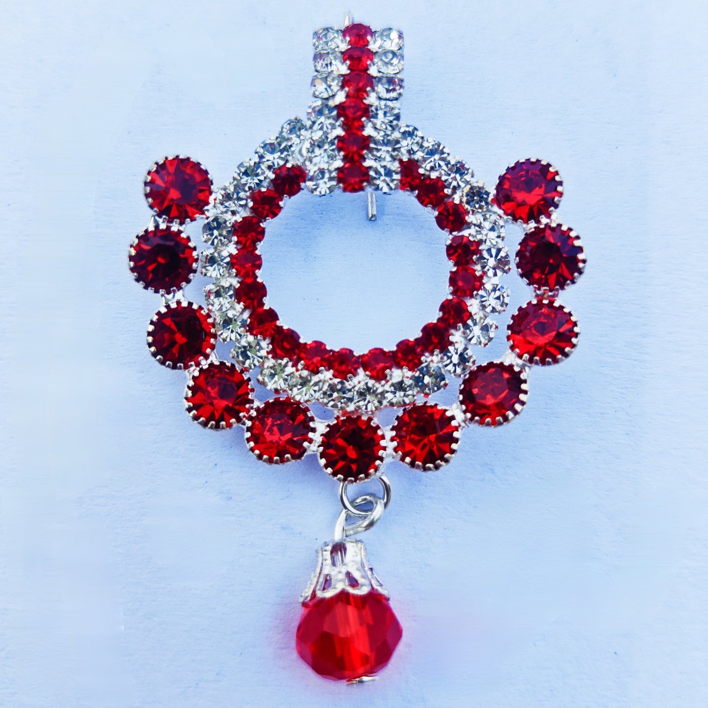 Red Round Large Stud Earrings - Local Heritage