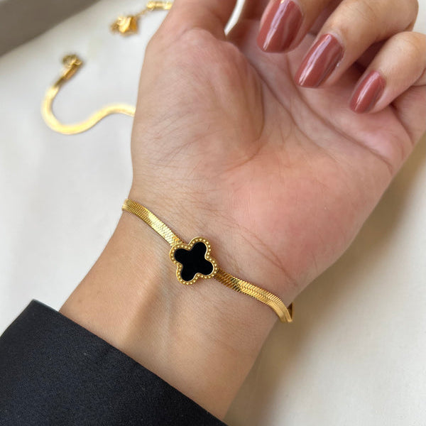Single Clover Bracelet - Stainless Steel
