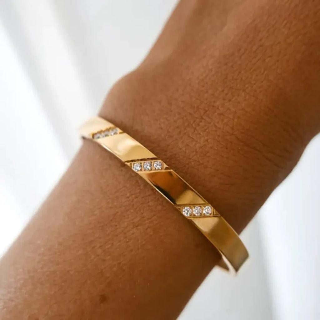 3 Stone Cuff - Stainless Steel