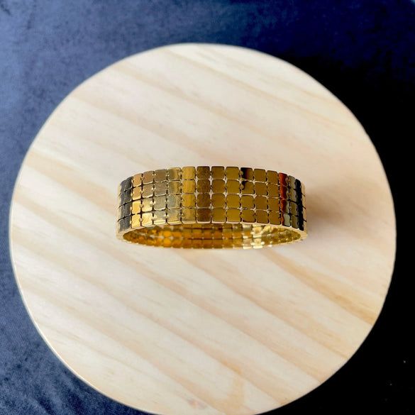 Wide Square Bracelet - Stainless Steel