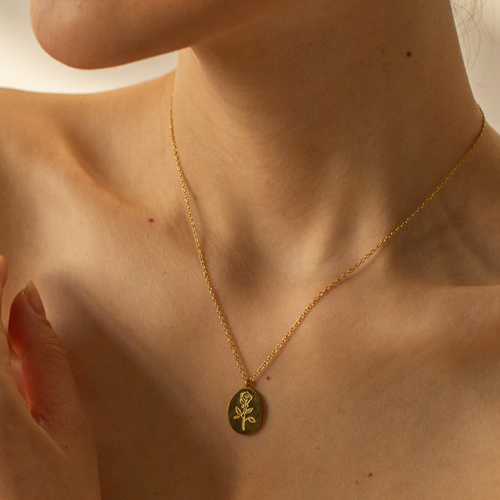 Rose Necklace - Stainless Steel