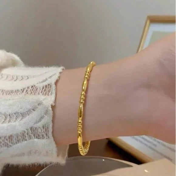 Beads Bamboo Handcuff - Stainless Steel