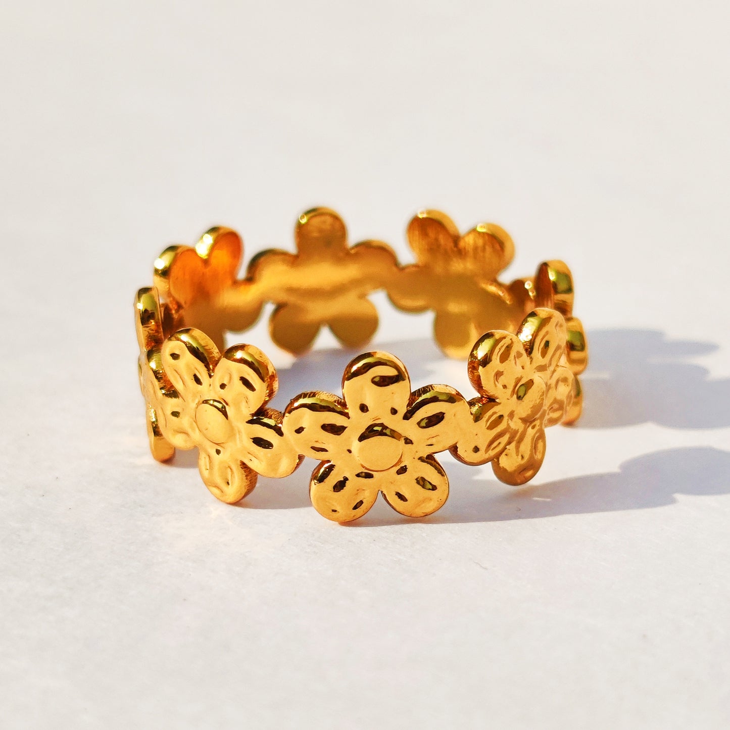 Columbine Adjustable Ring - Stainless Steel