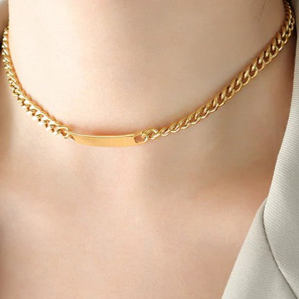 Long Slate Necklace - Stainless Steel