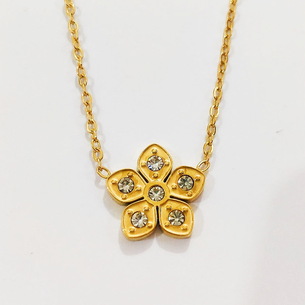 Crystal Flower Pendant - Stainless Steel (Copy)