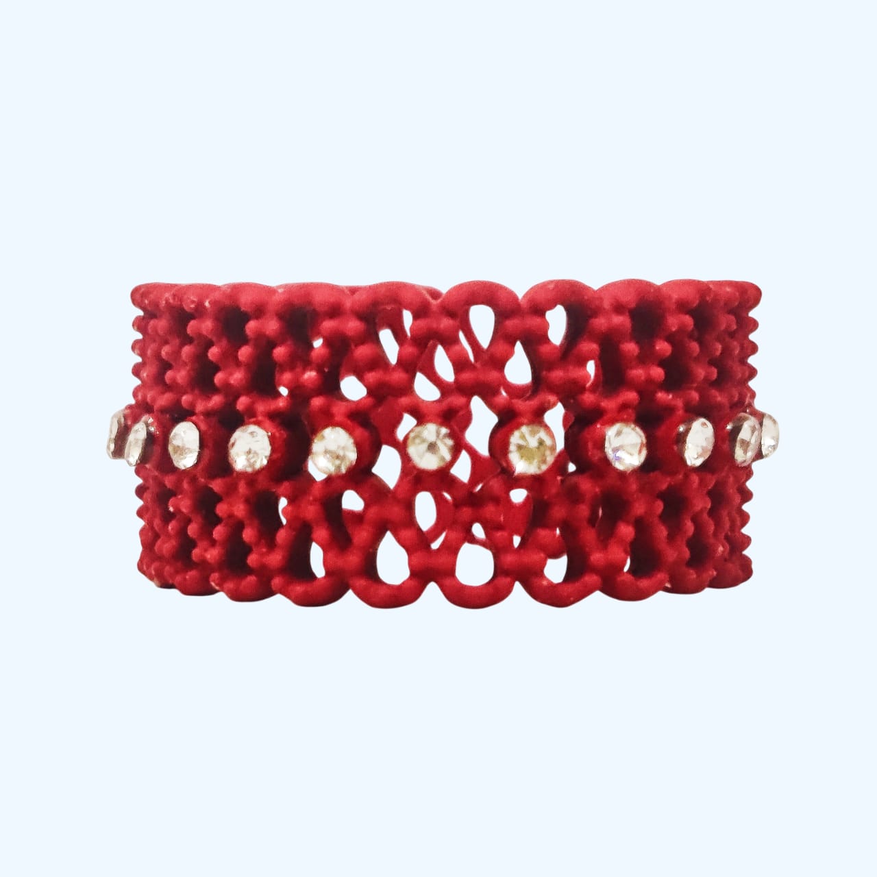 Red Flower Pattern Ring - China Gold