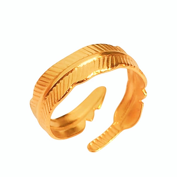 Leafy Adjustable Ring - China Gold