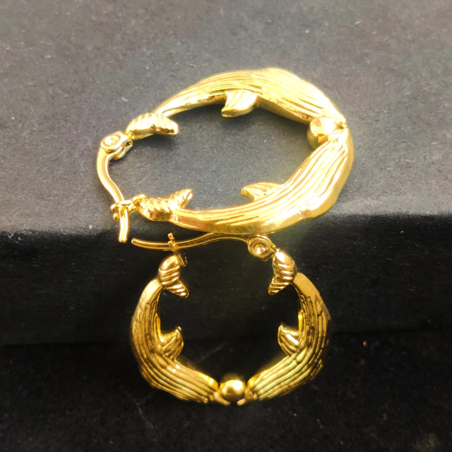 Twin Dolphin Earrings - Stainless Steel