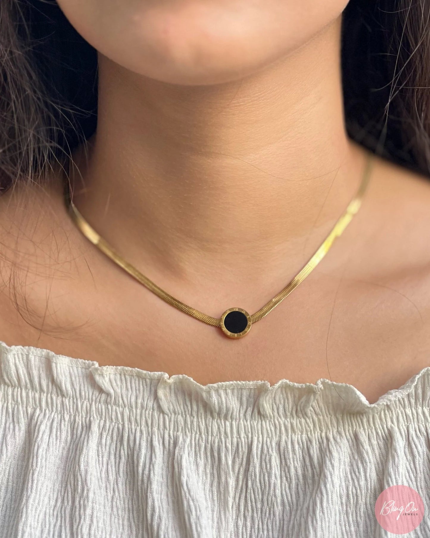 Roman Snake Chain Necklace - Stainless Steel