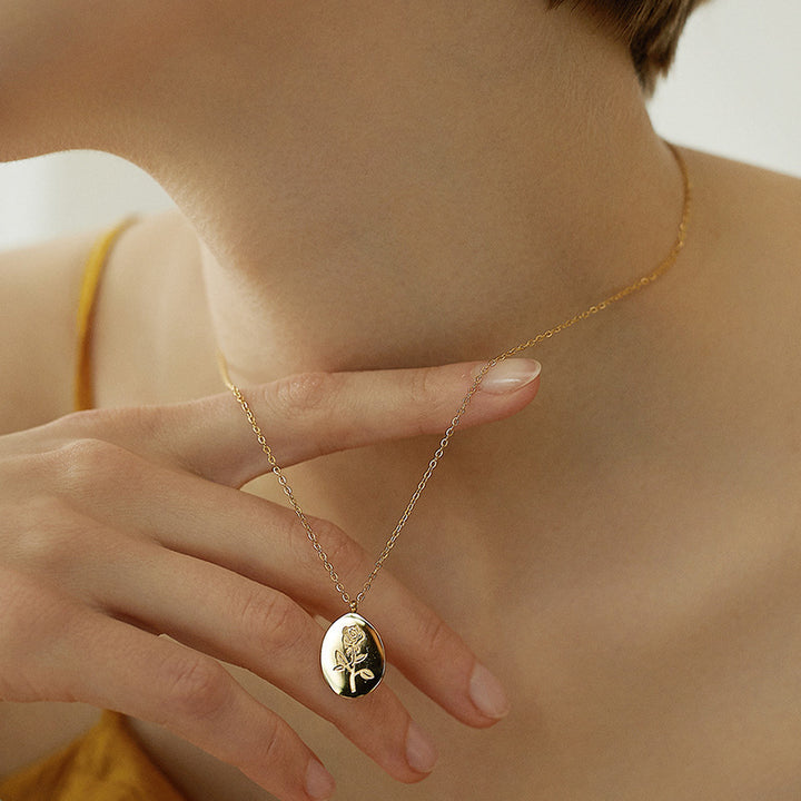 Rose Necklace - Stainless Steel