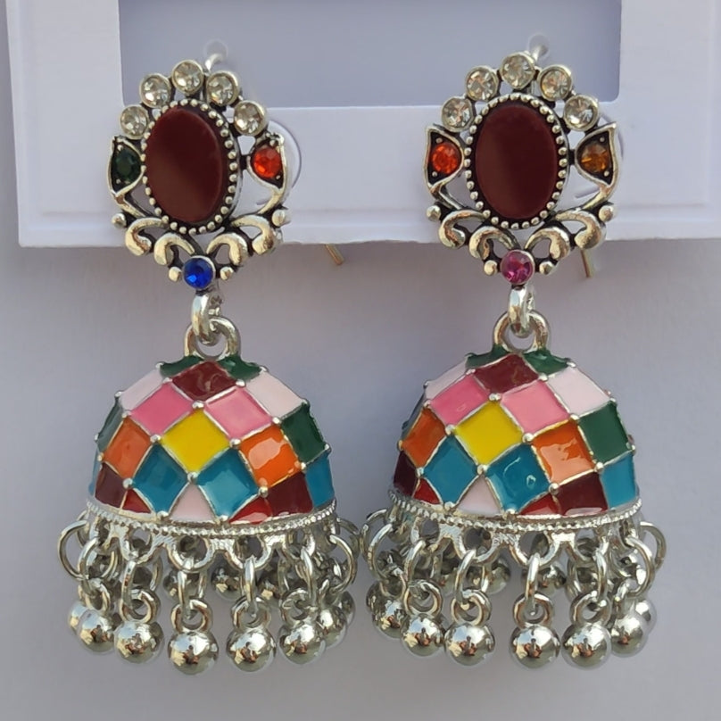 Multicolor Meenakari Jhumka - China Imported