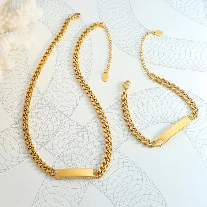 Long Slate Necklace - Stainless Steel