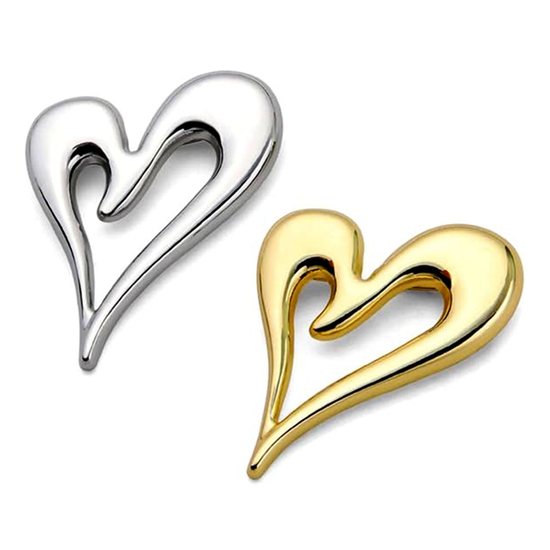 Italic Hollow Heart Earrings - Stainless Steel