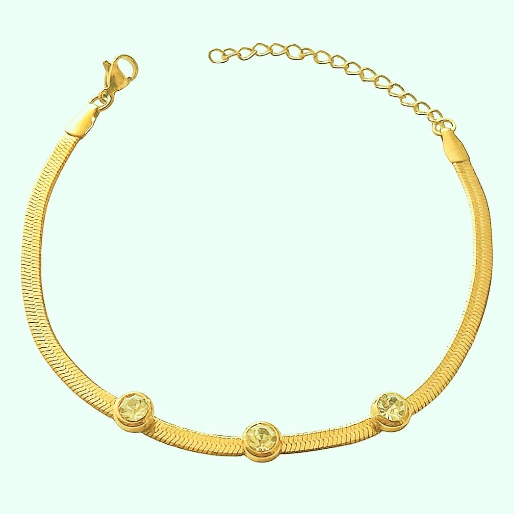Extrude Diamond Snake Bracelet - Stainless Steel