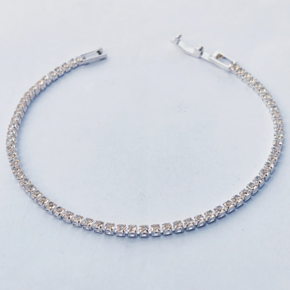 Ultra Slim Silver Tennis Bracelet