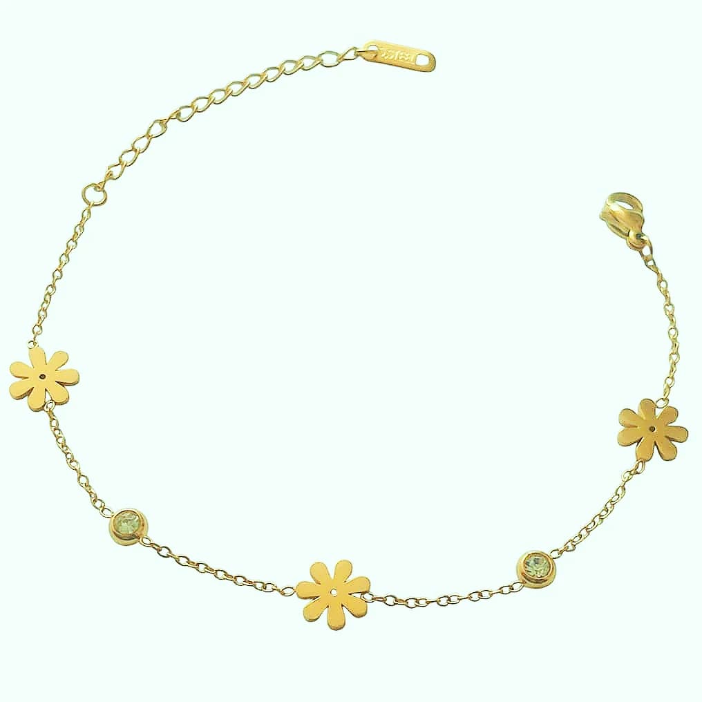 Suflower Diamond Stud Bracelet - Stainless Steel