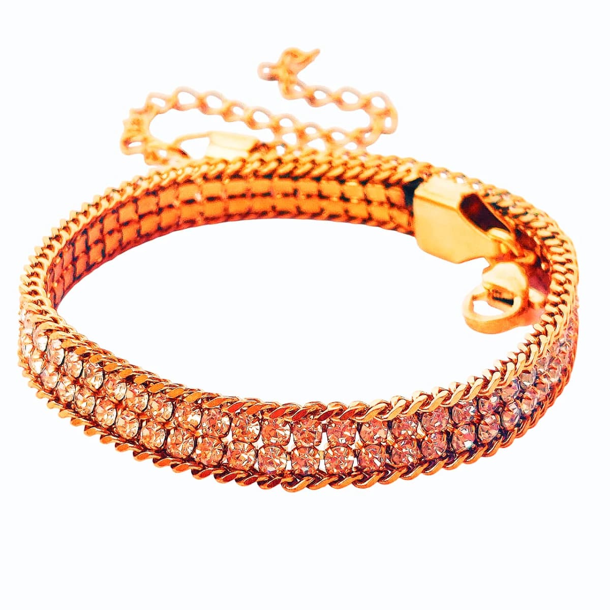 Double Row Stud Luster Bracelet - Stainless Steel