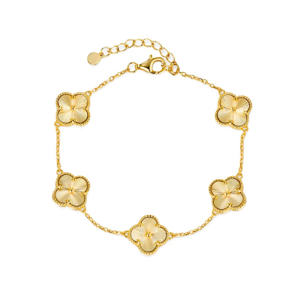 4 Leaf Golden Clover Bracelet - Stainless Steel