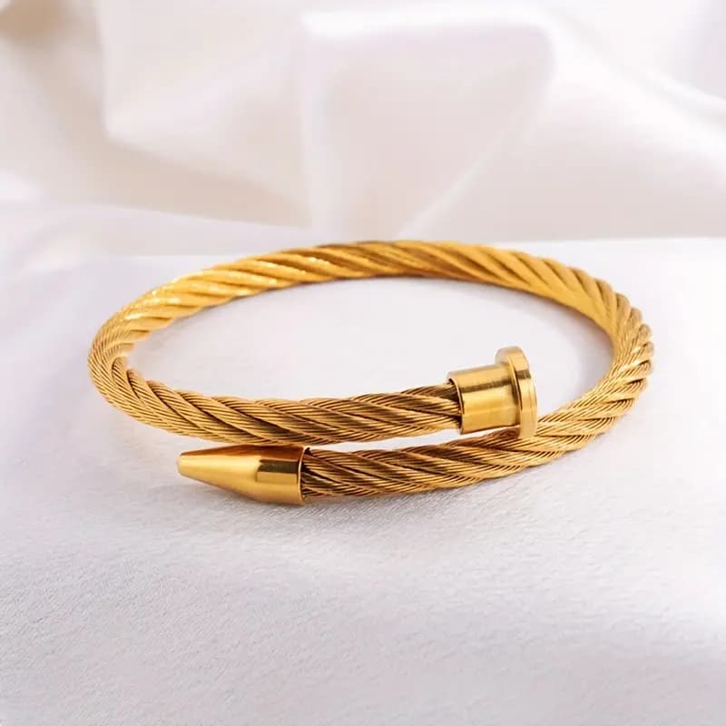 Threaded Nail Bracelet - Stainless Steel