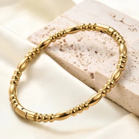 Beads Bamboo Handcuff - Stainless Steel
