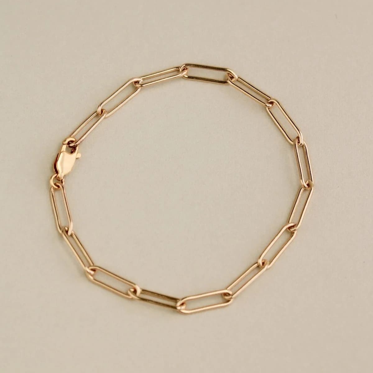 Slim Paper Clip Link Bracelet - Stainless Steel