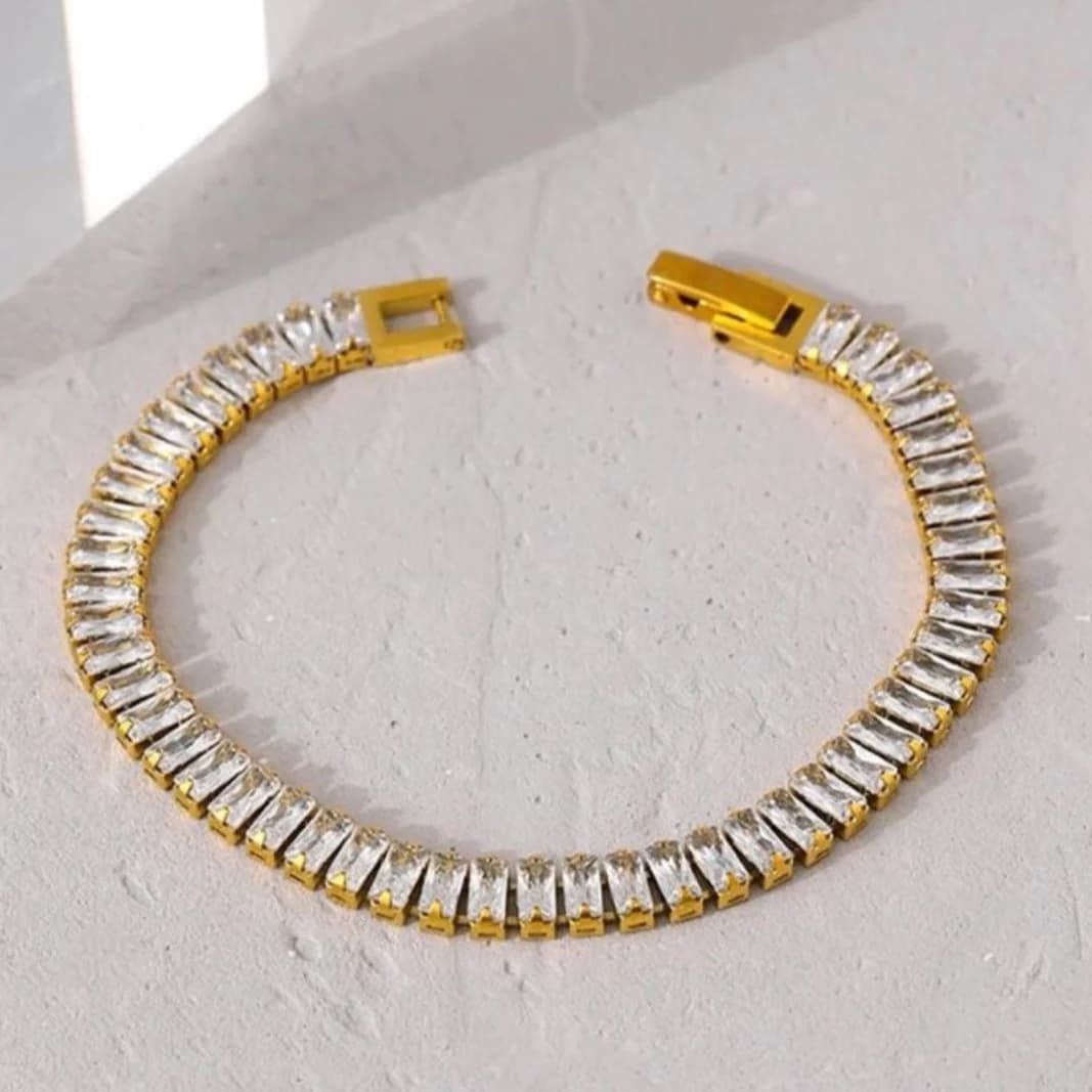 Simple Golden Tennis Bracelet